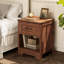 Tables de chevet avec tablette ouverte spacieuse, tables de chevet avec tiroir en bois, tables de bout décoratives en bois rustique avec structure stable, ensemble de 2-1170287845