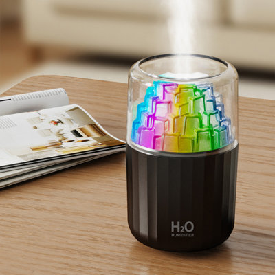 Mini humidificateur avec humidificateur de bureau à lumière ambiante et à changement de couleur USB