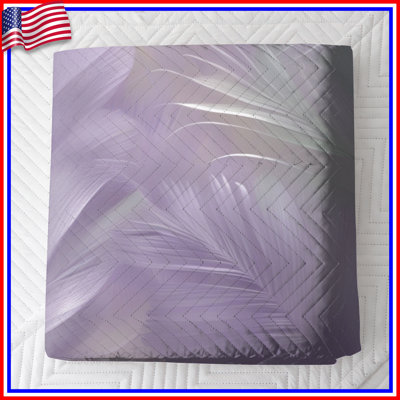 Lavender Palm Leaves Bedding Tropical Bedspread Nature