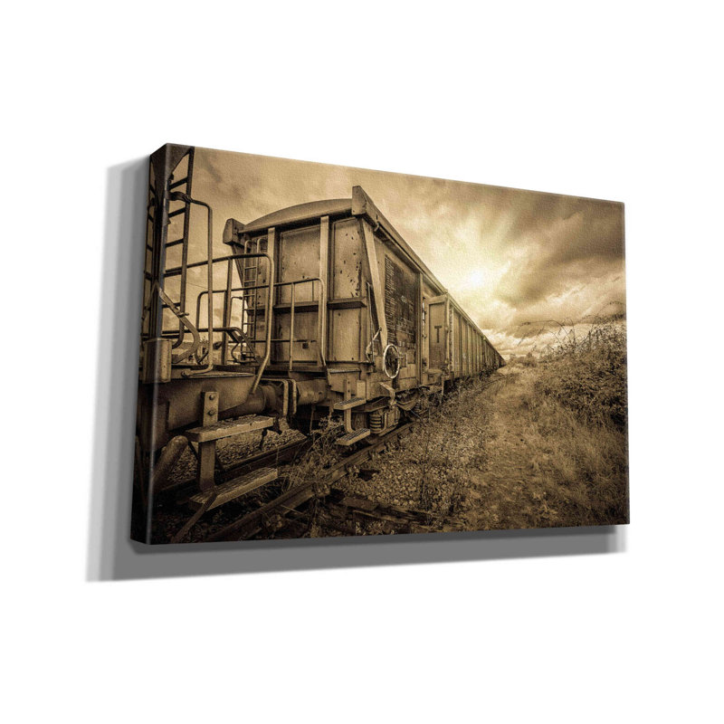 «Lost Train» par Sebastien Lory, estampe numérique sur toile, H 12 po x l 18 po x P 0,75 po