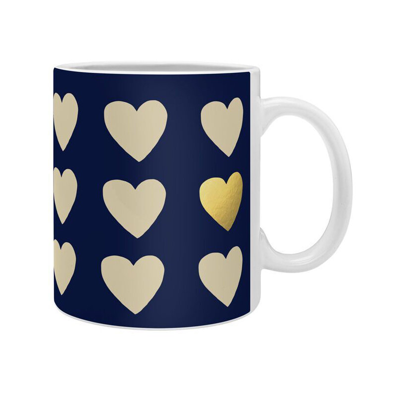 Grande tasse à coeur doré