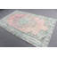 Grand tapis turc beige de style anatolien rétro, idéal pour les salons avec un design oriental et une influence Oushak authentique