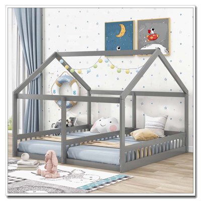 Wood House Beds,Two Shared Beds