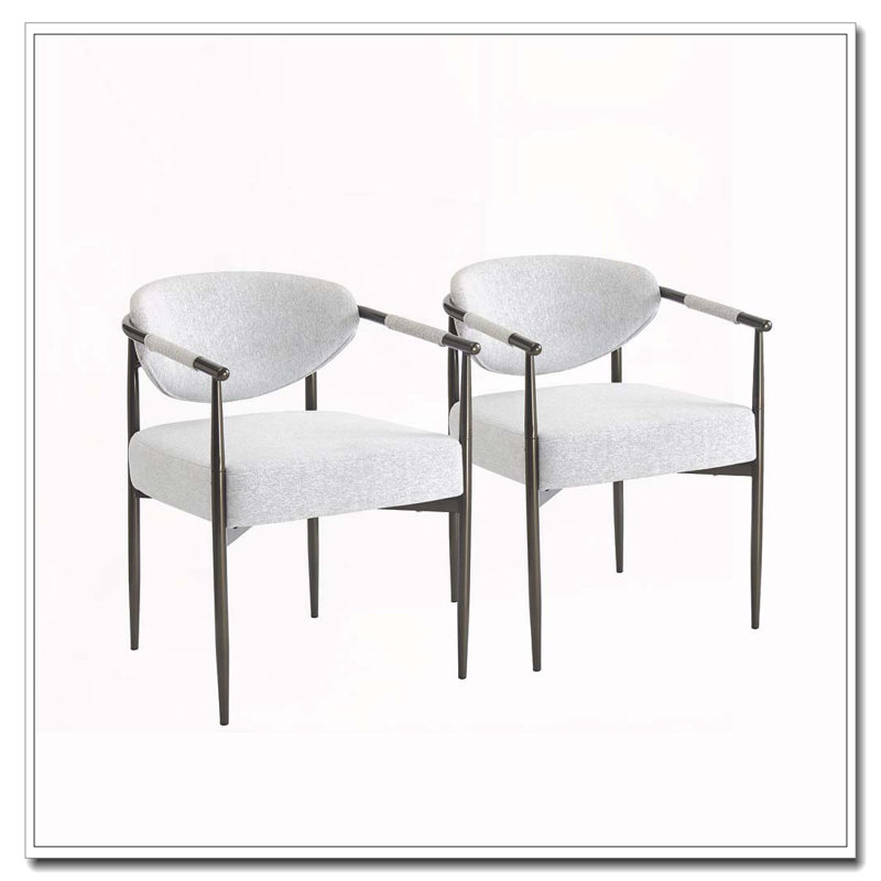 Ensemble de chaises de salle à manger moderne, Beige, bronze