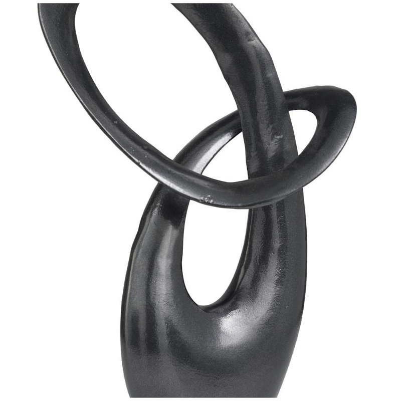 Berdeen Modern Solid Aluminum Abstract Sculpture, 17.1" H X 9.35" W X 6.35" D, Dark Gray