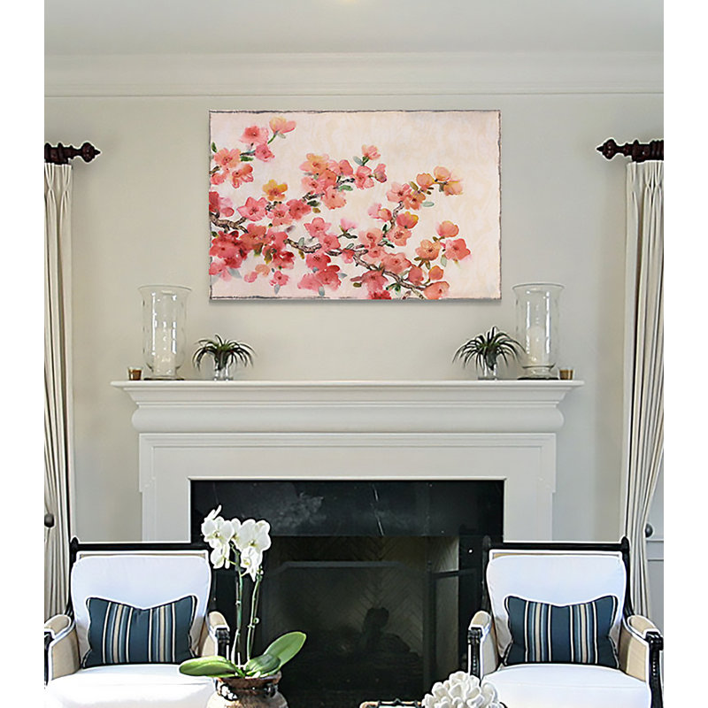 «Cherry Blossom Composition II», reproduction, H 32 po x l 48 po x 1,5 po, Toile tendue