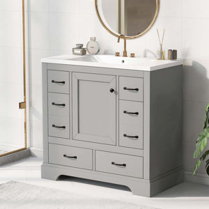 Iyanu MDF Board & Ceramic Bathroom Cabinet