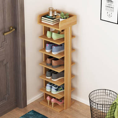 Ebern Designs 20 Pair Solid Wood Shoe Rack