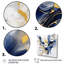 «Dark Blue And Gold Strokes IX», reproduction d'art sur toile-376254509-376254498