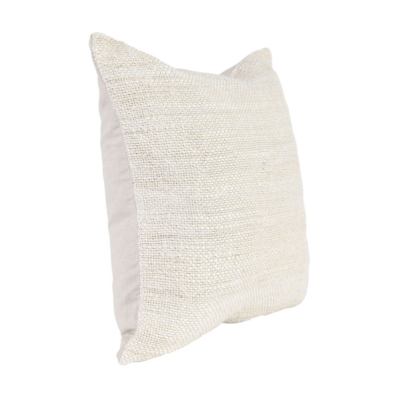 Halter 22" Woven Jute Throw Pillow , Ivory, Square