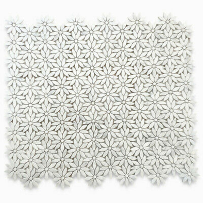 12 po x 12 po Carrara White Daisy