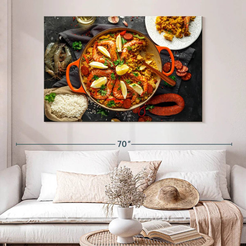 Yarlin Seafood Paella, 34" H x 51" W