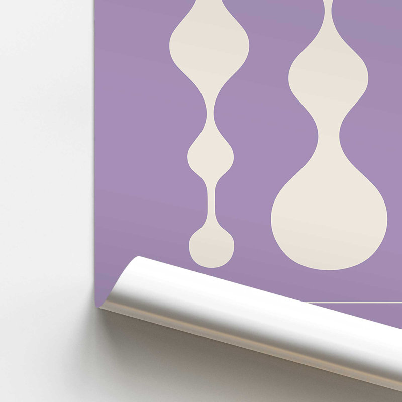 Purple Retro Bauhaus Poster II Print, 20" H x 16" W x 0.1" D, Frameless Print