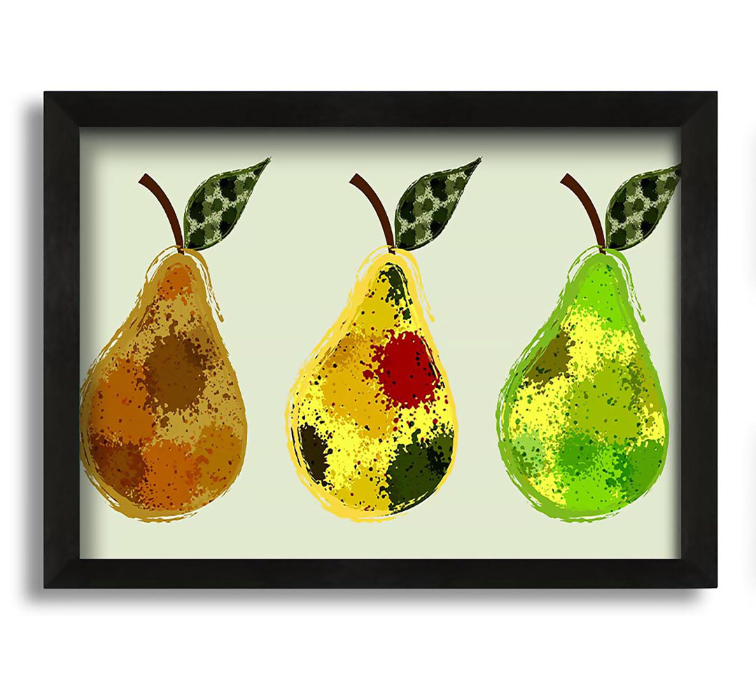 Gerahmtes Leinwandbild Trio of Pears