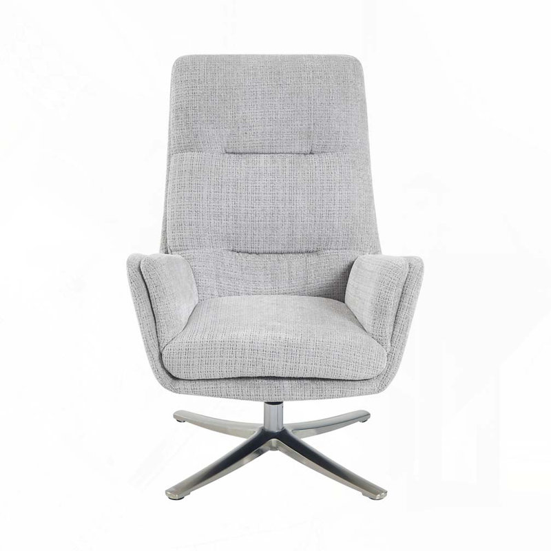 Fauteuil d'appoint pivotant confortable avec repose-pieds, Gris