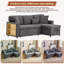 214cm Pull-Out Corner Sofa Bed with Hidden Storage, USB Charging Port and Armrest Shelving-1102697124