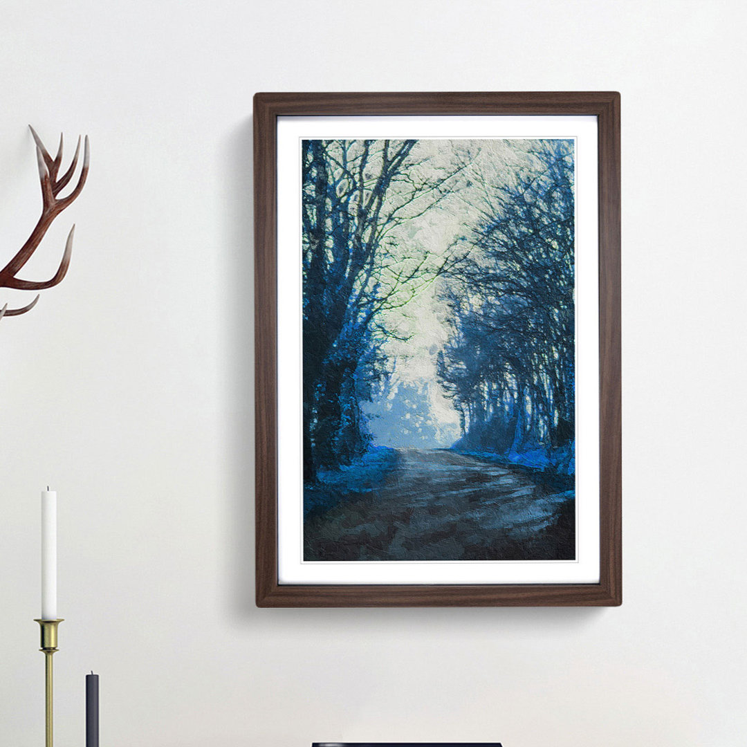 Road Through the Woods in Abstract - Framed Print