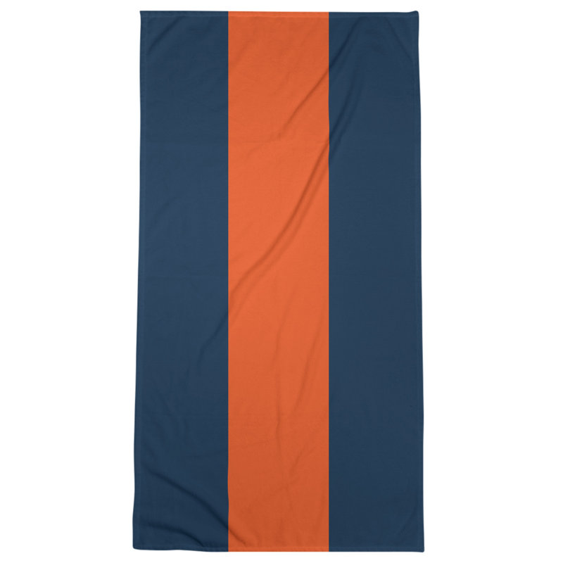 Beach Towel, Navy Blue/Orange