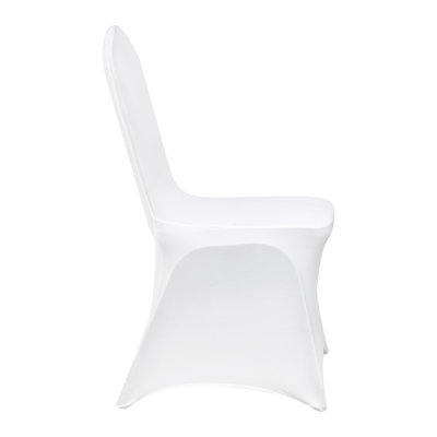 Premium Stretch Spandex Folding Chair Covers - Universal White Slipcovers for Weddings & Banquets (30-Pack)