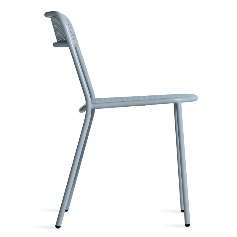 Trim Outdoor Dining Side Chair, Gray Blue