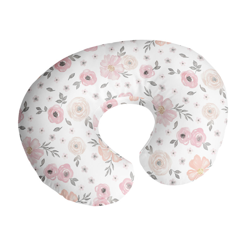 Housse de coussin d'allaitement Watercolor par Sweet Jojo Designs, Rose/gris