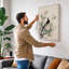Bird Among Blossoms Japandi - Wrapped Canvas-1348721292-1348721294