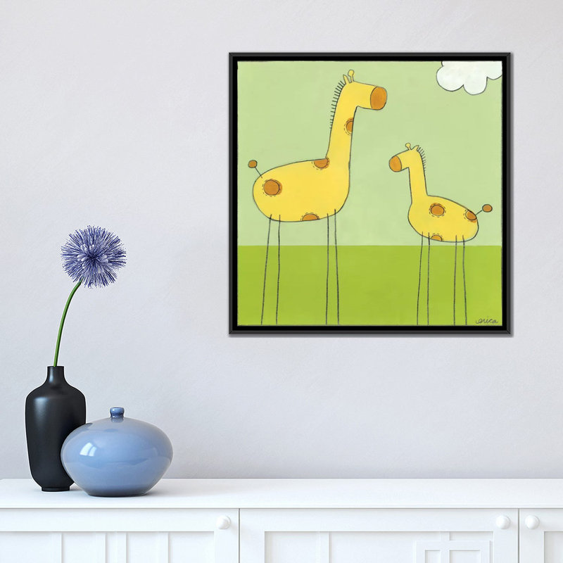 « collant-leg series », reproduction d’art sur toile giraffe i, H 18 po x l 18 po x P 1,5 po, Toile avec cadre noir