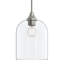 Luminaire suspendu en nickel brossé 1 lumière avec abat-jour en verre transparent Ilia-127419982