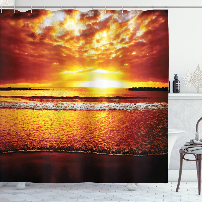 Shower Curtain with Hooks Included, 84"H x 69"W