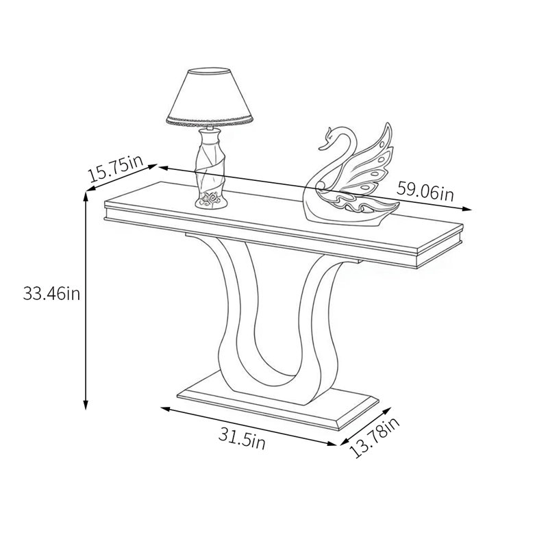 Modern multi-functional metal console table, White/Gray, 33.46" H x 59.06" W x 15.75" D