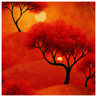 Couvre-lit matelassé Red Autumn Trees toutes tailles