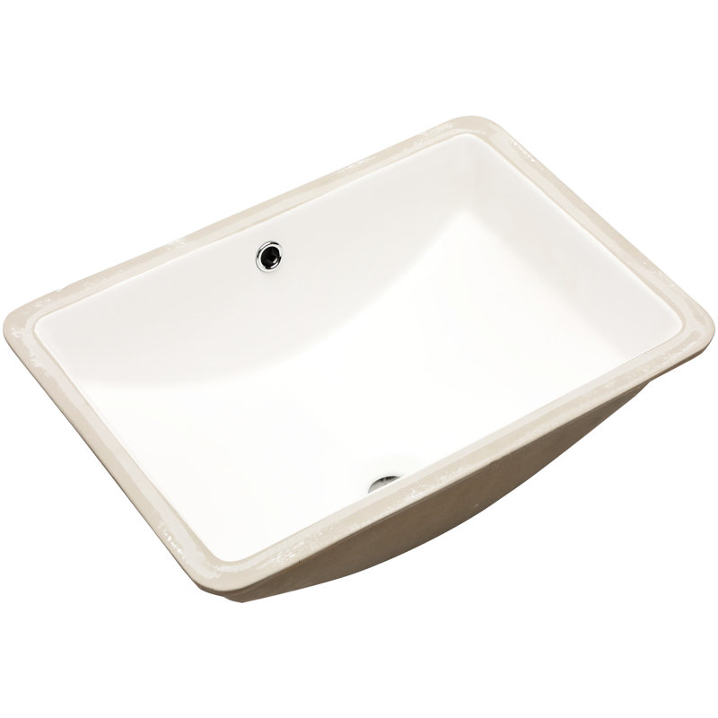 Lavabo de salle de bain moderne avec trop-plein - encastré en céramique blanche de 18,5 po x 13,5 po pour diverses utilisations encastrées modernes, trop-plein, multiples environnements