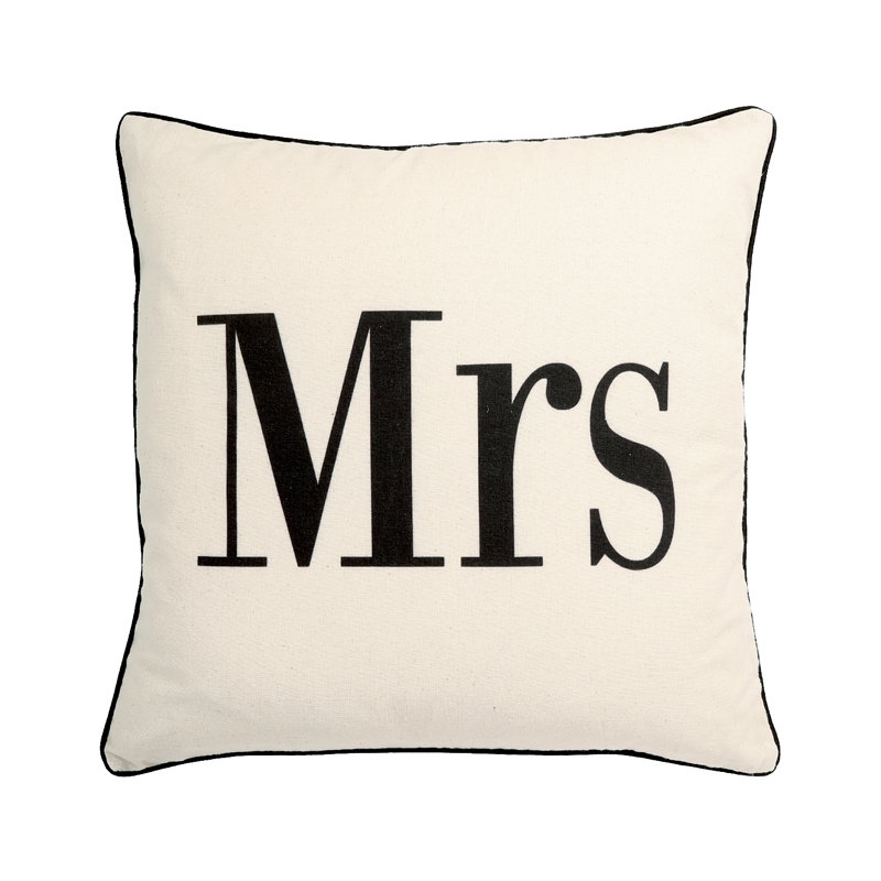 Coussin décoratif en coton You and Me, Plumes