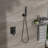 Dual Function Shower Kit - Oil Rubber Bronze Adjustable Water Flow 10 Inch Square Head 360 Swivel Handheld-120920791