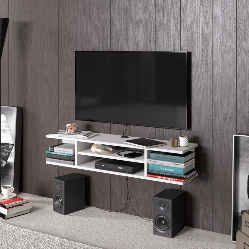 Nurdan  Unfinished Floating TV Stand for TVs up to 49", White