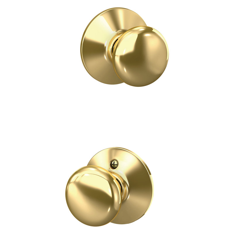 Plymouth Passage (Hall & Closet) Round Knob, Bright Brass