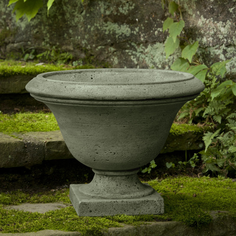 Urne à fleurs en pierre Moreland, Bronze cuivré, H 10,5 po x l 14 po x P 14 po