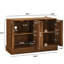 Armoire Mid-Century moderne cannelée avec tablettes réglables et base robuste-130194573