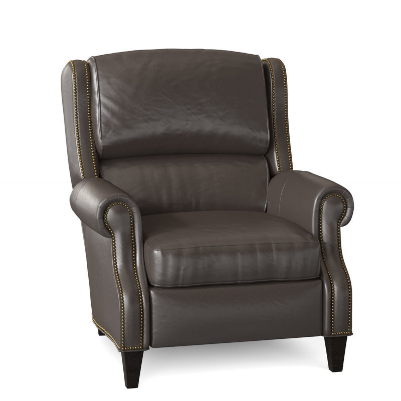 Huss Recliner, Rio Mineral Genuine Leather, Cobblestone, Power