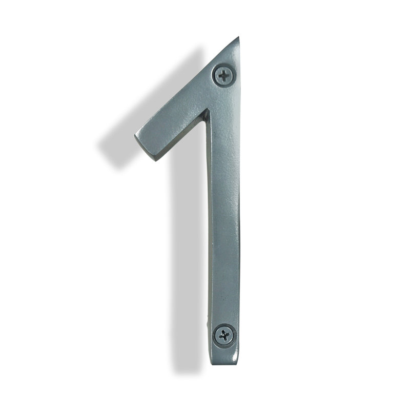 Numéro de maison en métal flottant, 1, Argent argent, 6"