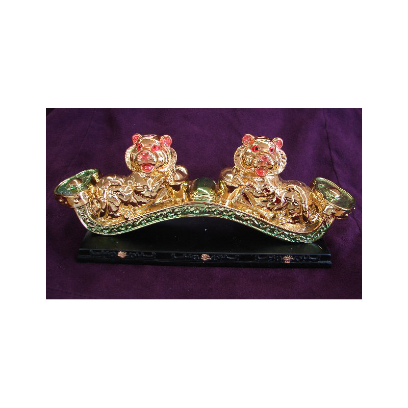 Figurine double tigre sur Ru Yi