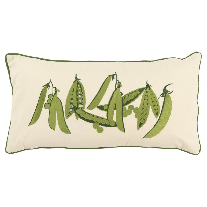 Embroidered Cotton Reversible Throw Pillow