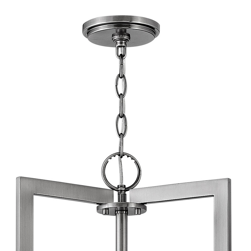 Lustre tambour unique à 9 lumières Hampton, Argent