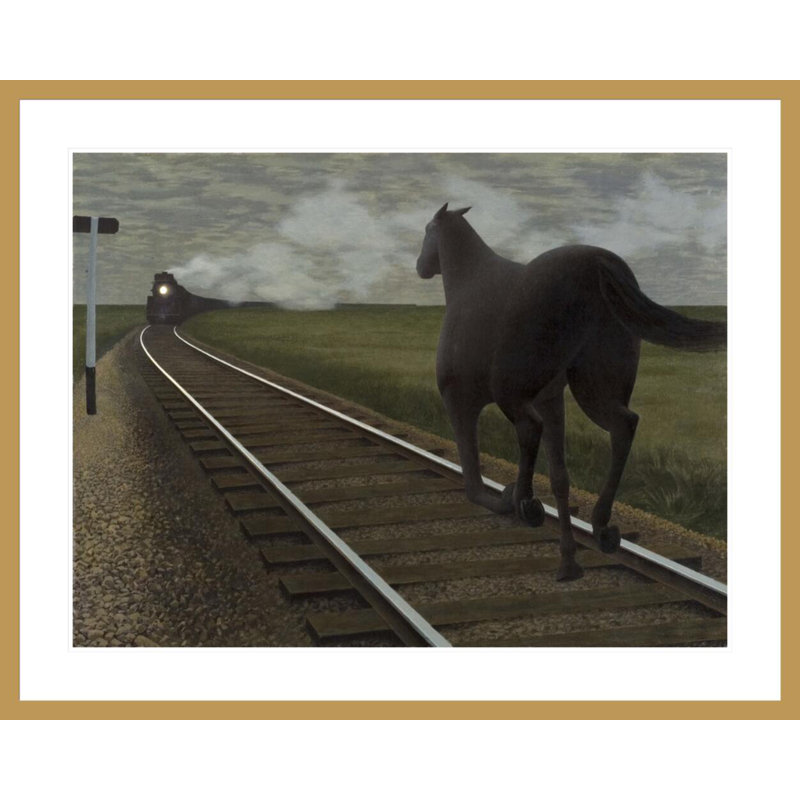 «Horse and Train» par Alex Colville - impression giclée encadrée, H 33,21 po x l 41,5 po