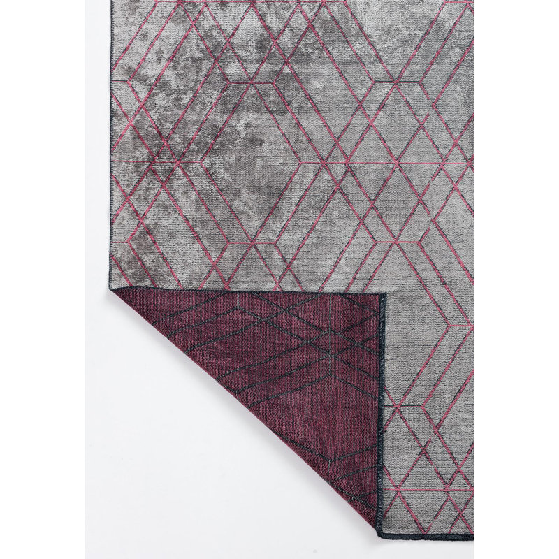 Tapis à motif géométrique diamant 3D, Rectangle 6 pi 7 po x 8 pi 3 po