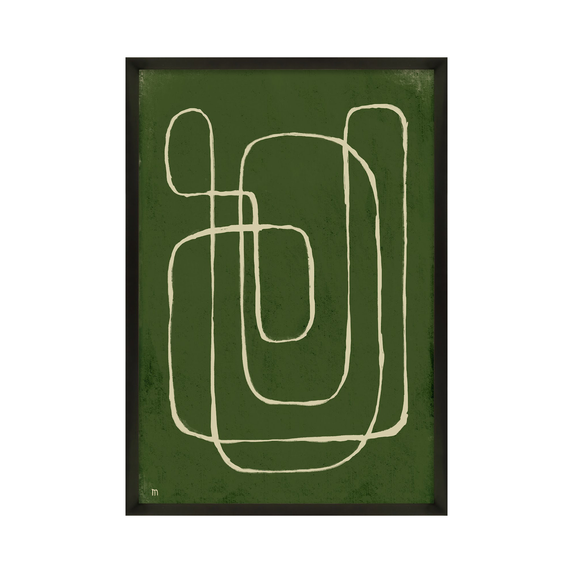 Line Works 2 by StudioM, Black Framed Paper, 30" H x 21" W x 1.25" D