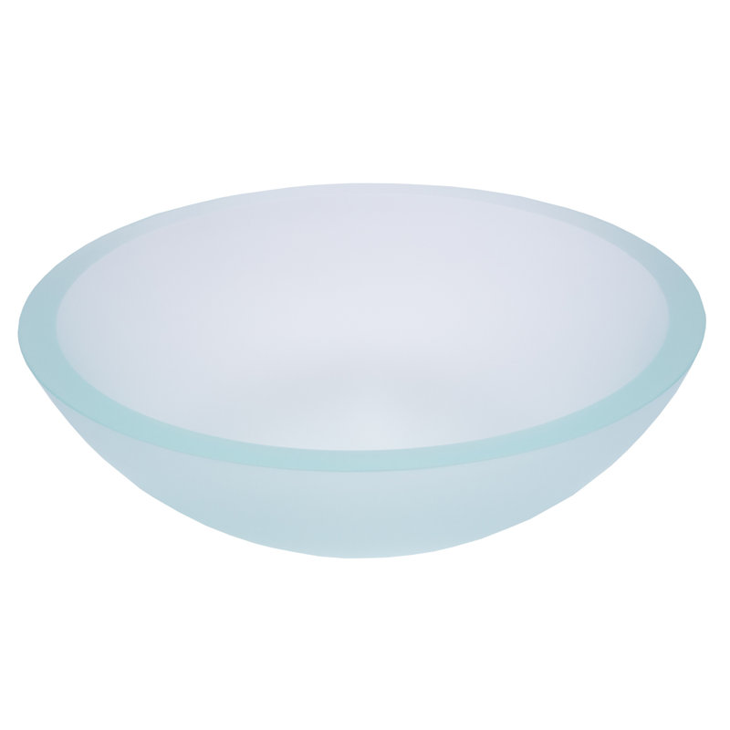 Eden Bath 16.38'' White Glass Circular Bathroom Sink