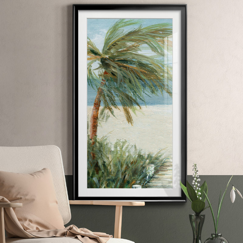«Beach Walk I», reproduction d'art sur papier encadré, Papier noir, H 10,5 po x l 18,5 po x P 1,5 po