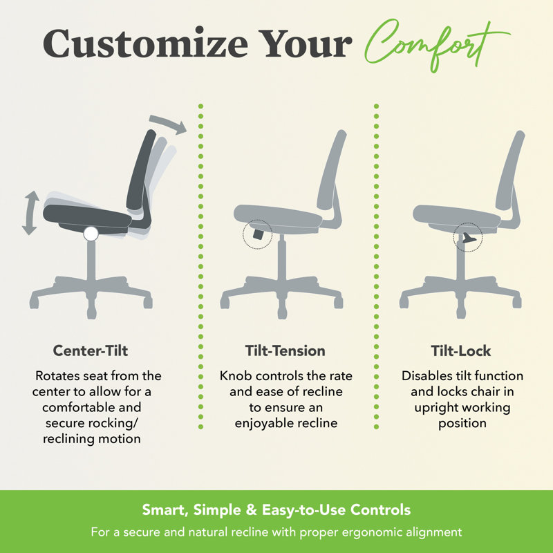 HON Crio Ergonomic Office Chair, Center-Tilt Recline, Black