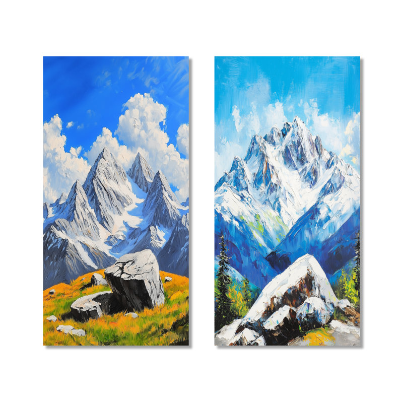 Ensemble de 2 décorations murales Rocky Mountain Majesty - Colorado blanc en métal, 32" H x 32" W
